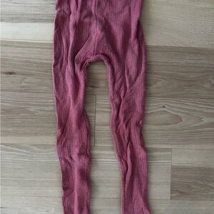 Pink Ribbed roll down waist dance leg warmers